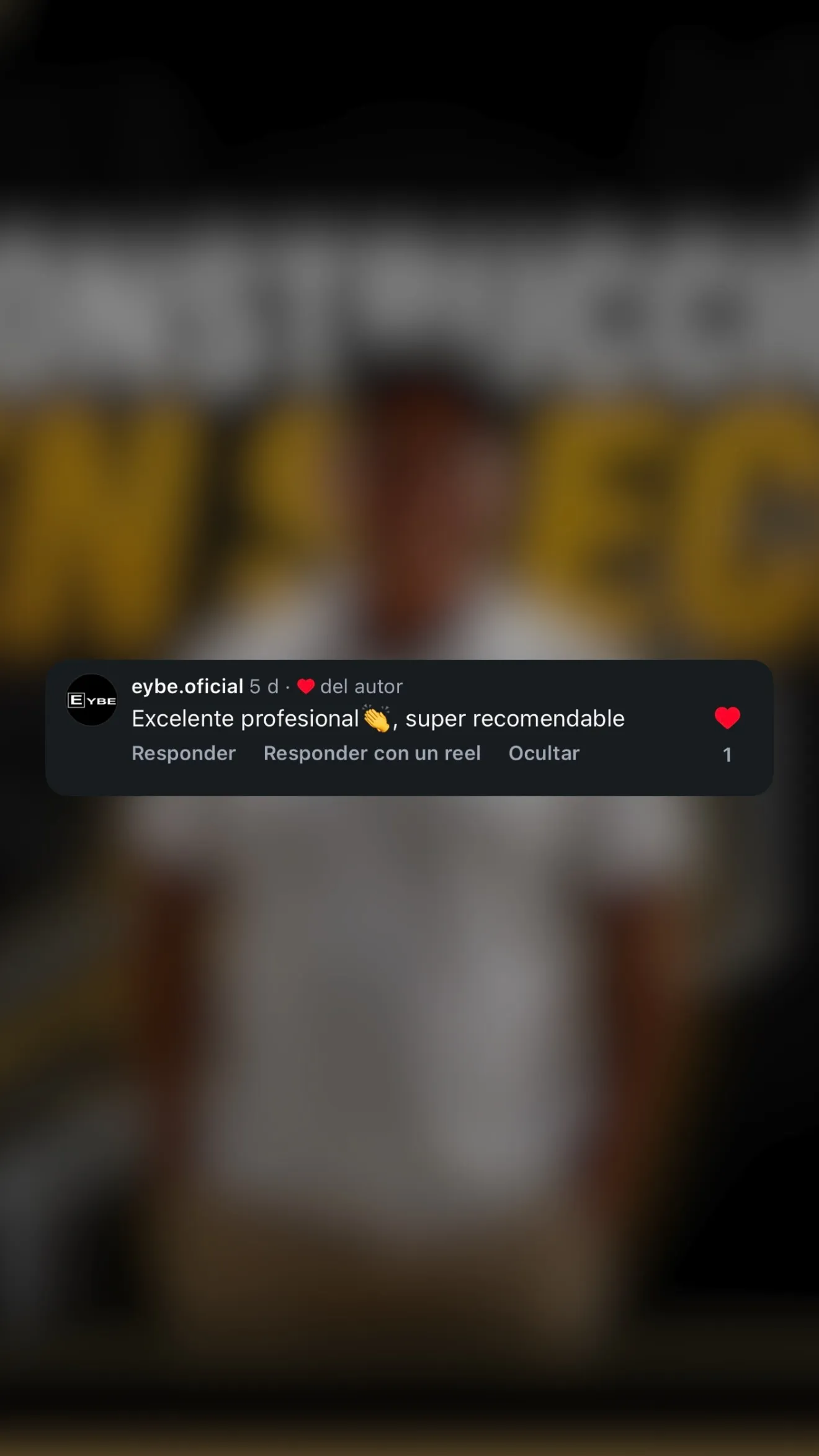 Reseña de cliente de Ferreira en Instagram