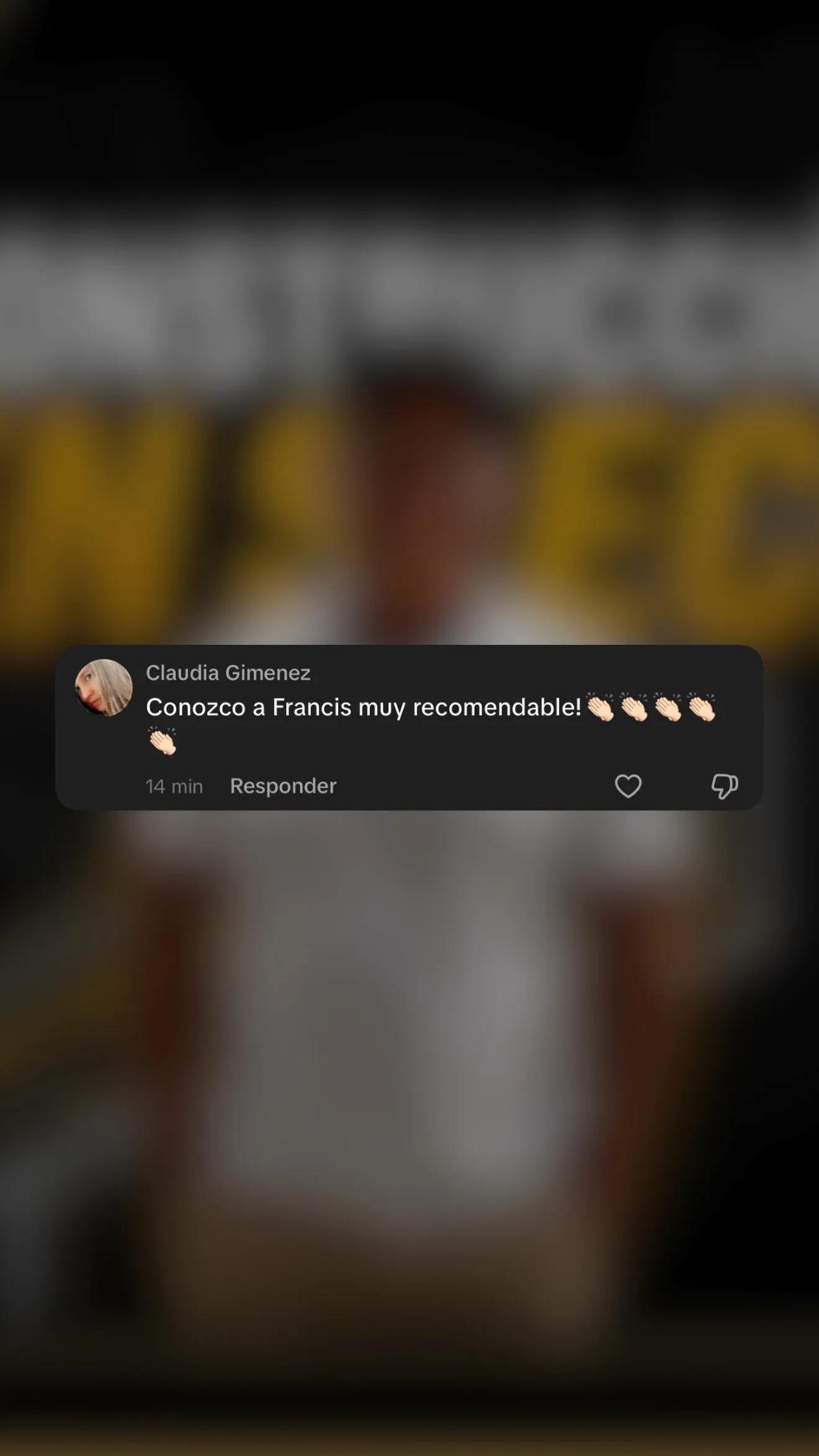 Reseña de cliente de Ferreira en Instagram